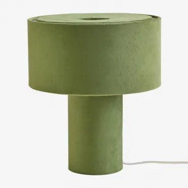 Candeeiro De Mesa Estofado Pianela Flora Veludo Verde - Sklum