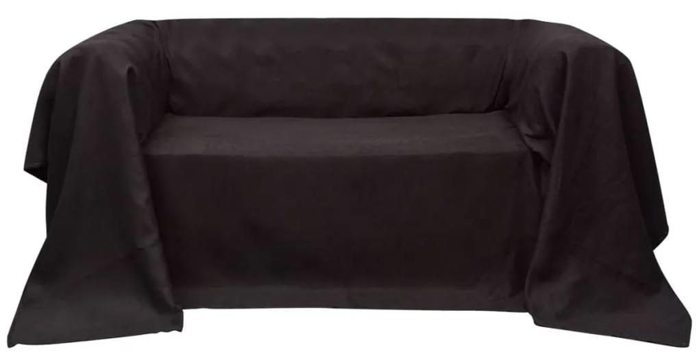 Manta de sofá em microfibra castanho 140 x 210 cm