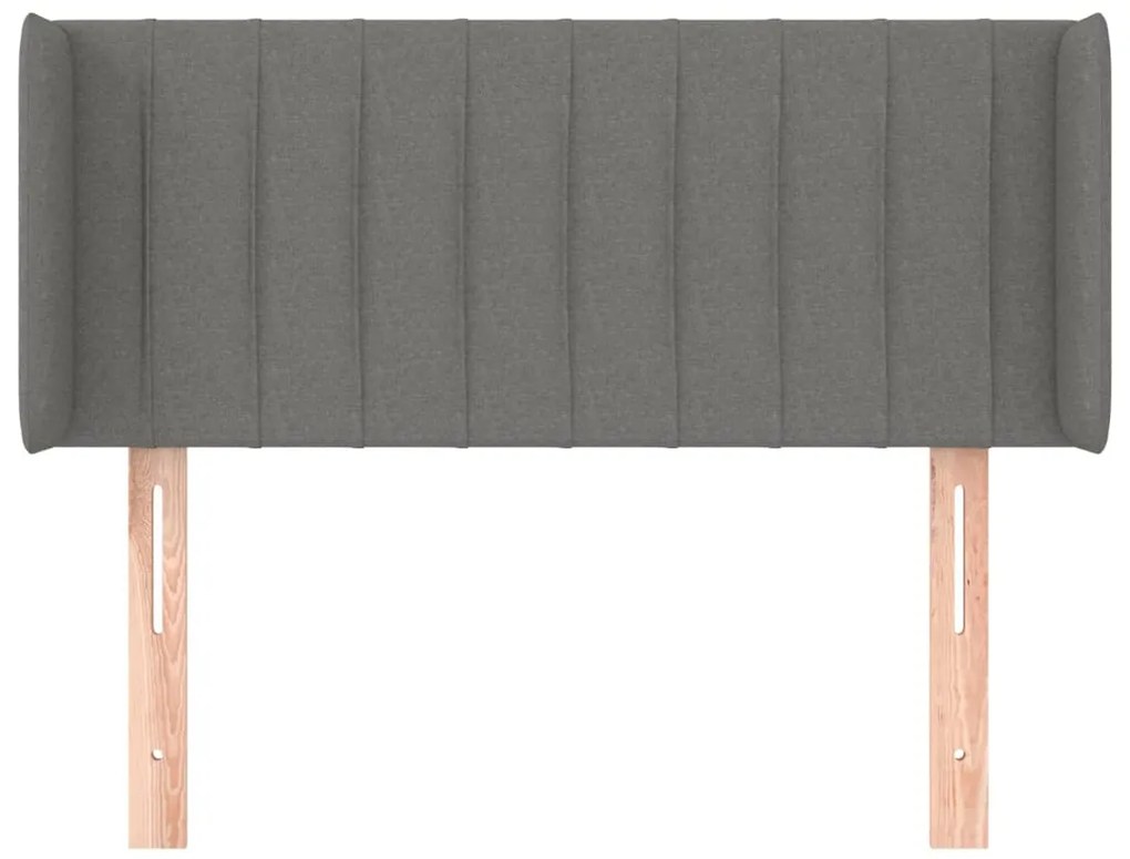 Cabeceira de cama c/ abas tecido 83x16x78/88 cm cinzento-escuro