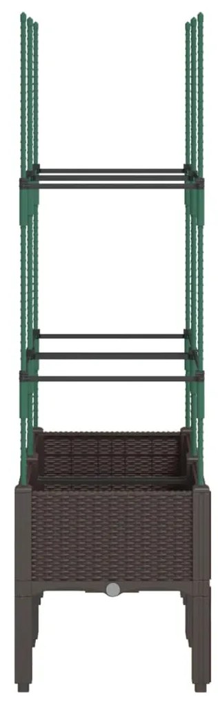 Vaso/floreira de jardim c/ treliça 80x40x142,5 cm PP castanho