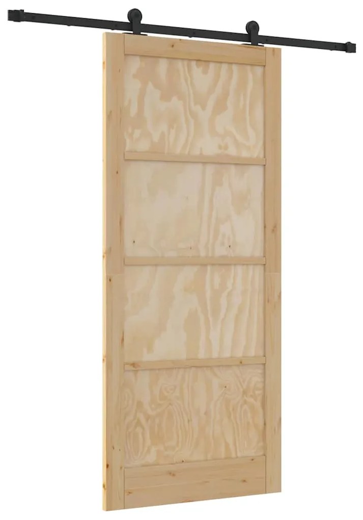 Porta Deslizante com Conjunto de Hardware 93x211 cm Madeira Sólida de