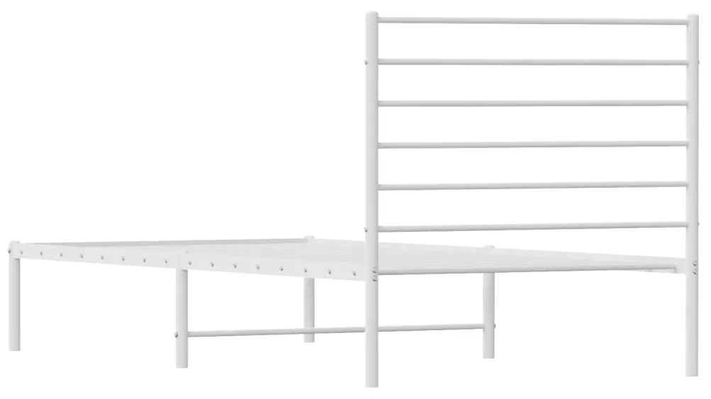 Estrutura de cama com cabeceira 90x190 cm metal branco