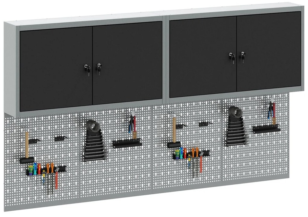 Conjunto de Gabinete e Painel de Ferramentas vidaXL com 6 Peças Montad