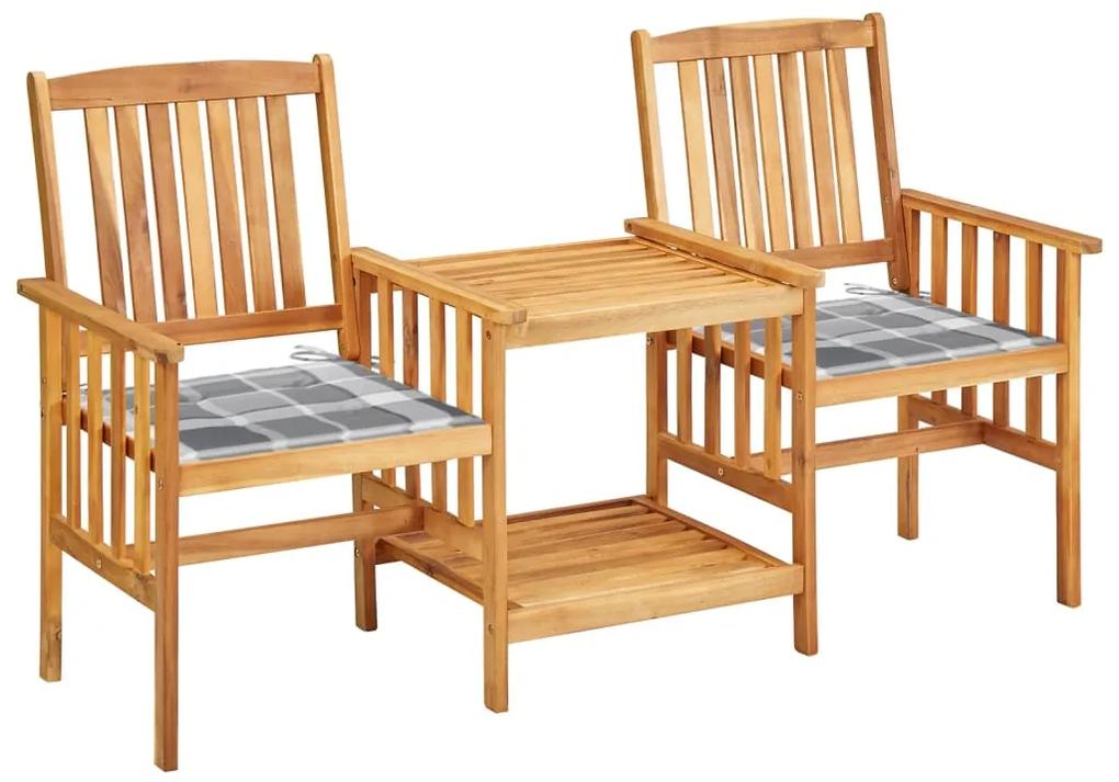 3061289 vidaXL Cadeiras de jardim c/ mesa de centro e almofadões acácia maciça