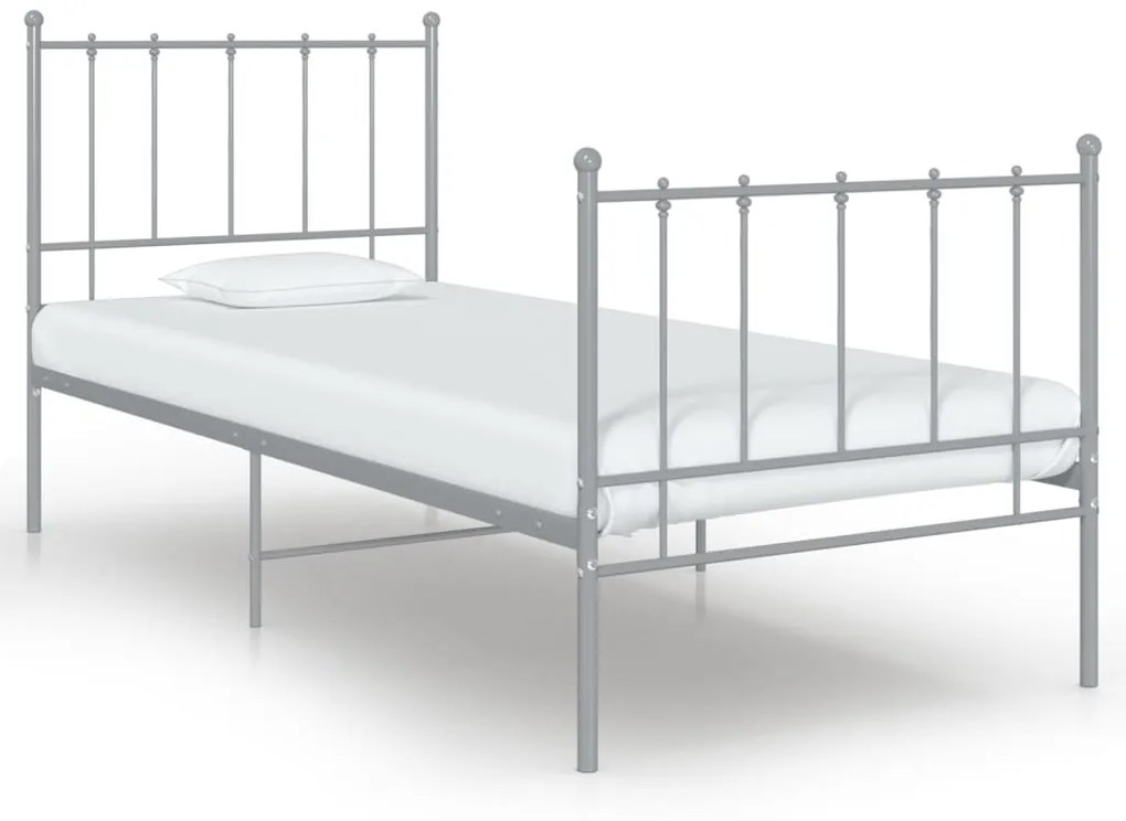 vidaXL Estrutura de cama 100x200 cm metal cinzento