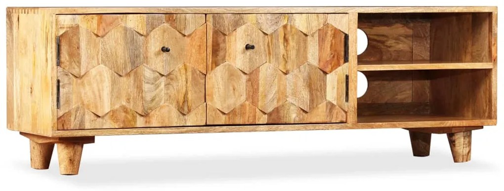 Armário TV madeira de mangueira maciça 118x35x40 cm