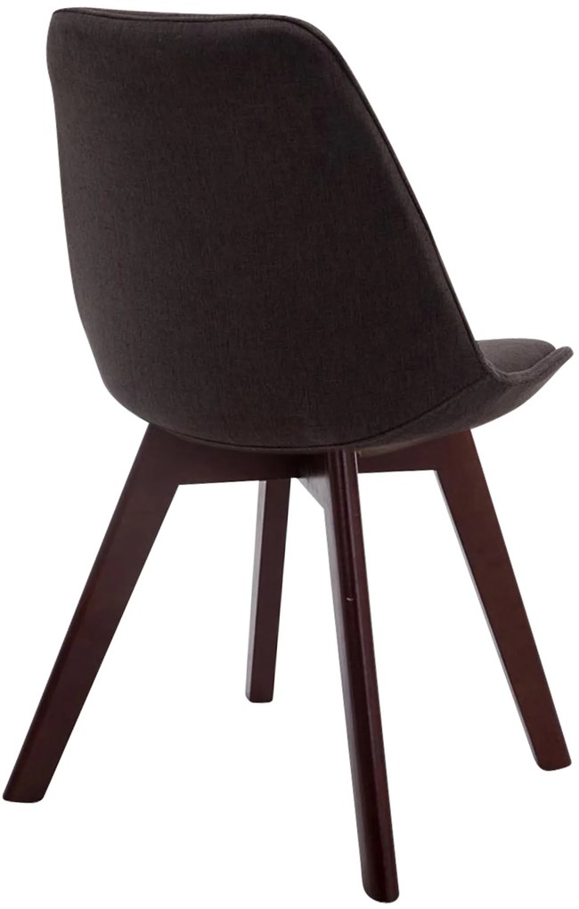 Cadeira de cozinha e sala de jantar Borneo em tecido com estrutura em Cor Nogueira 48 x 84 x 55 cm Cinzento escuro