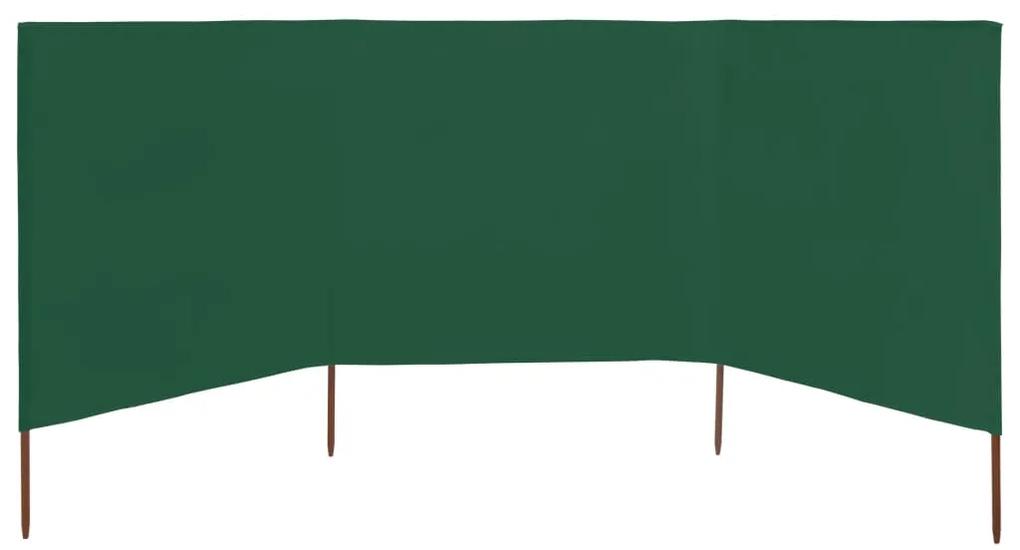 Para-vento com 3 painéis em tecido 400x160 cm verde