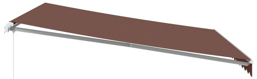 Toldo retrátil manual com luz LED 400x350 cm castanho