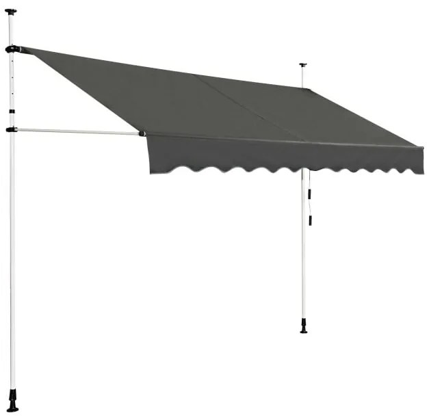 Toldo retrátil telescópico, toldo à prova d'água, resistente a raios UV, com manivela, tamanho 2, verde