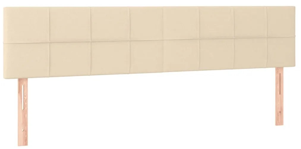 Cama box spring c/ colchão e LED 160x200 cm tecido cor creme