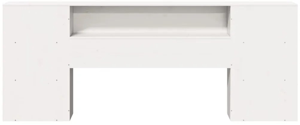 Cabeceira com arrumação 200 cm madeira de pinho maciça branco