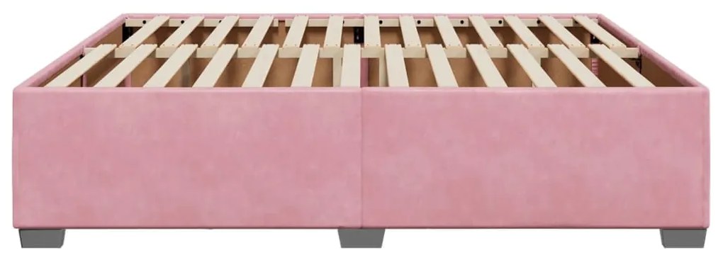 Estrutura de cama 180x200 cm veludo rosa