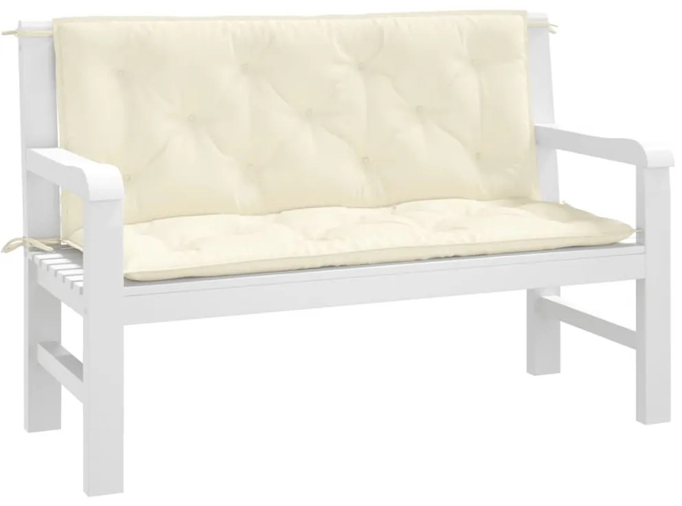 Almofadões banco jardim 2 pcs tecido oxford branco nata