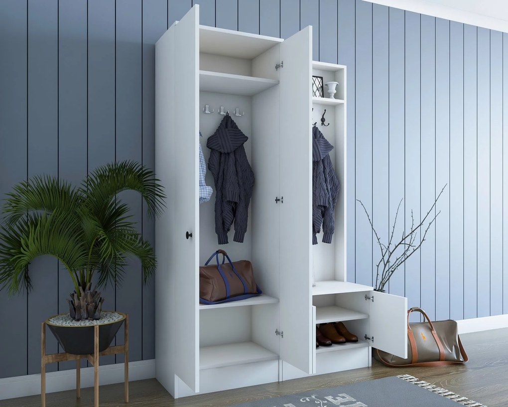 Hall Stand M5 – Branco – 119,6 cm x 182,8 cm x 37,3 cm