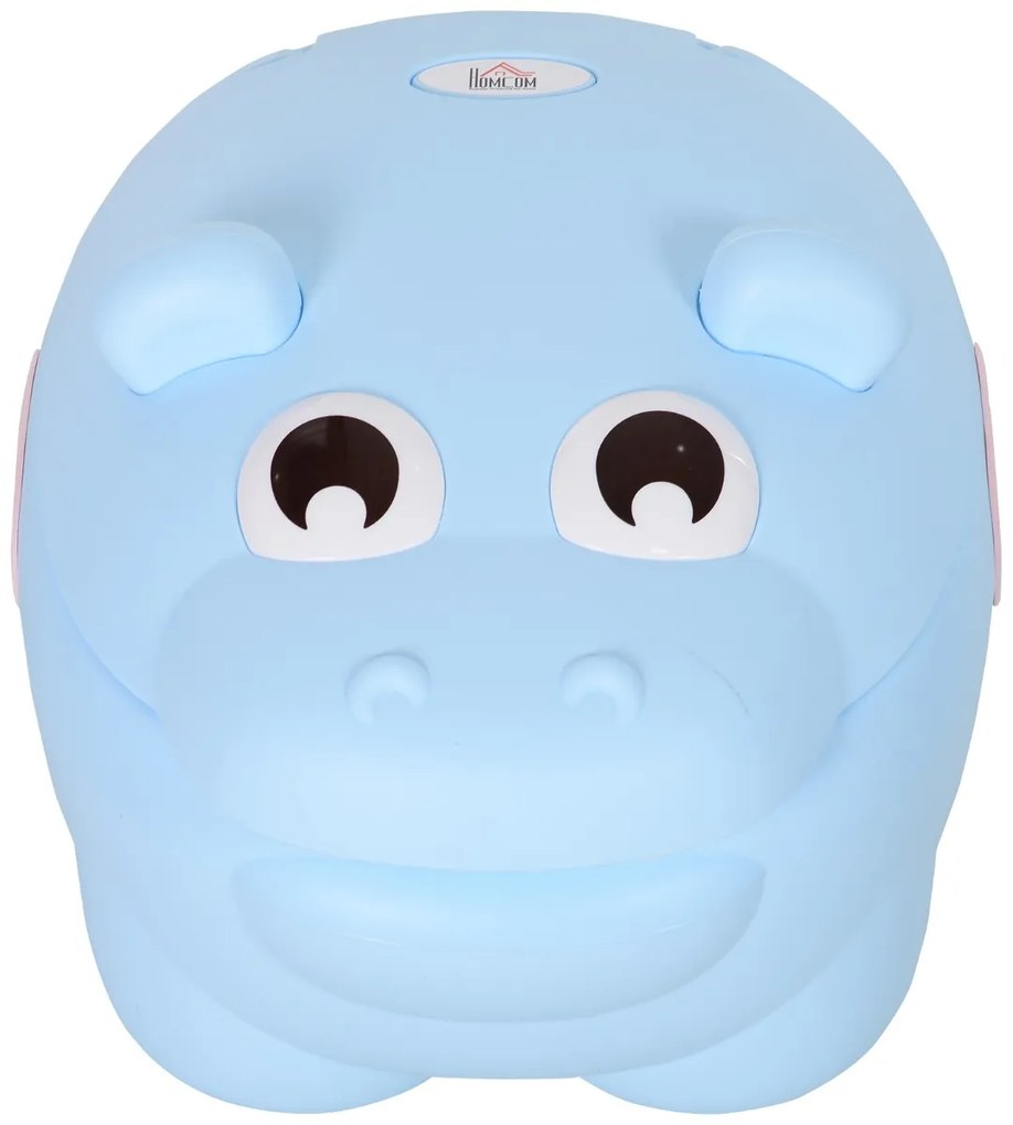 Sanita infantil para bebês Mictório removível em forma de hipopótamo com alças 40x30x23cm Carga 25kg Azul