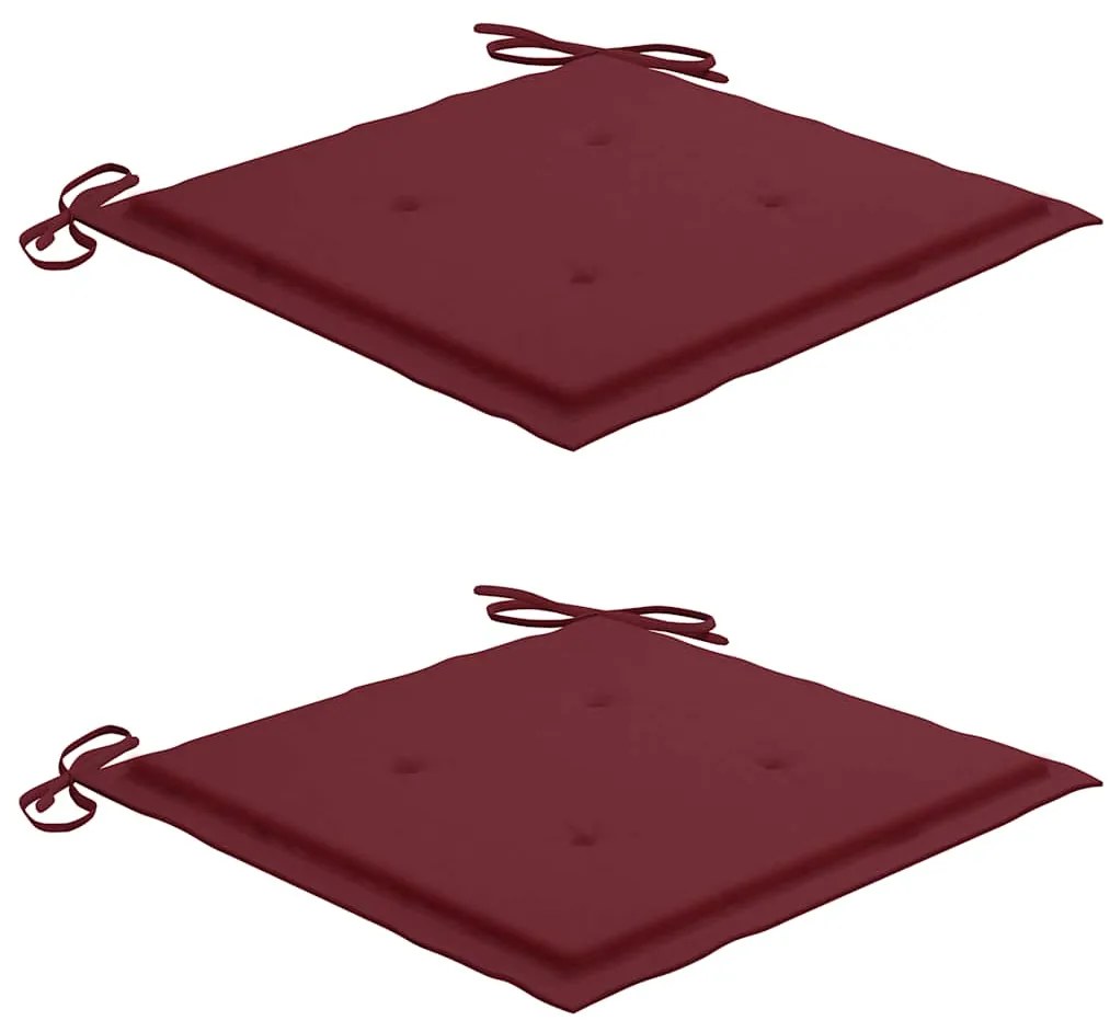 Conjunto bistrô c/ almofadões vermelho tinto 3 pcs teca maciça