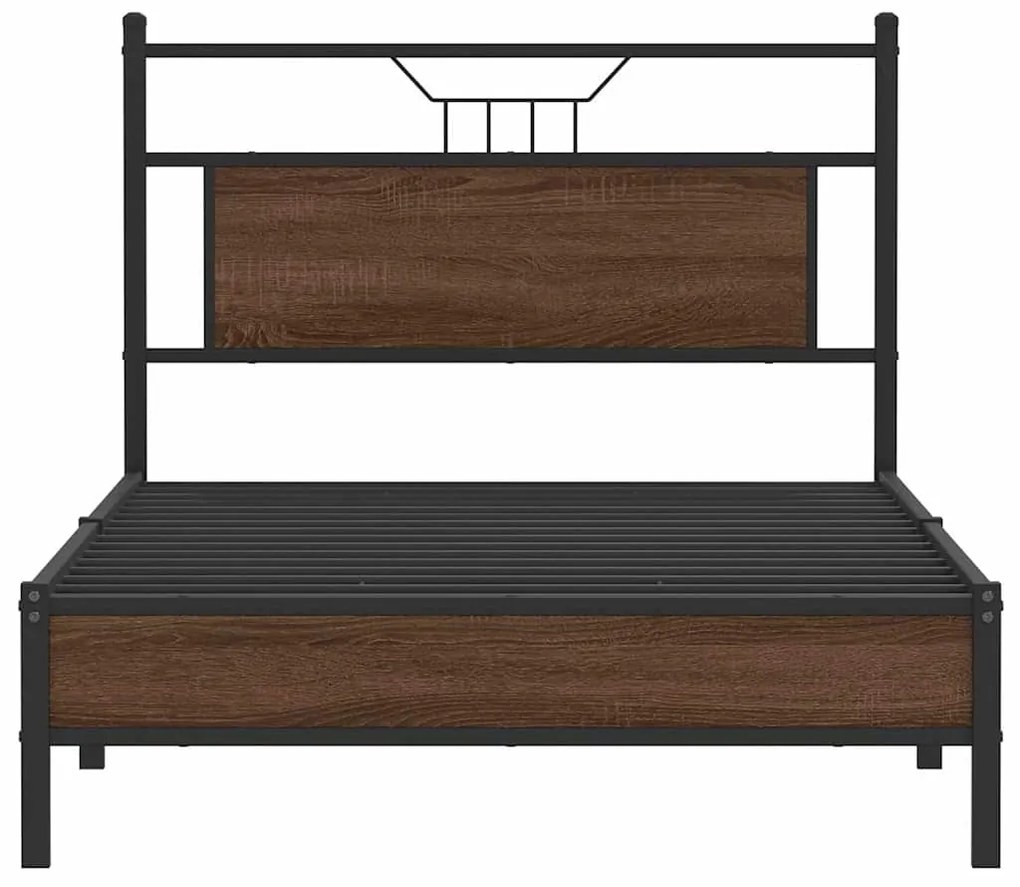 Estrutura de cama sem colchão 107x203 cm carvalho castanho