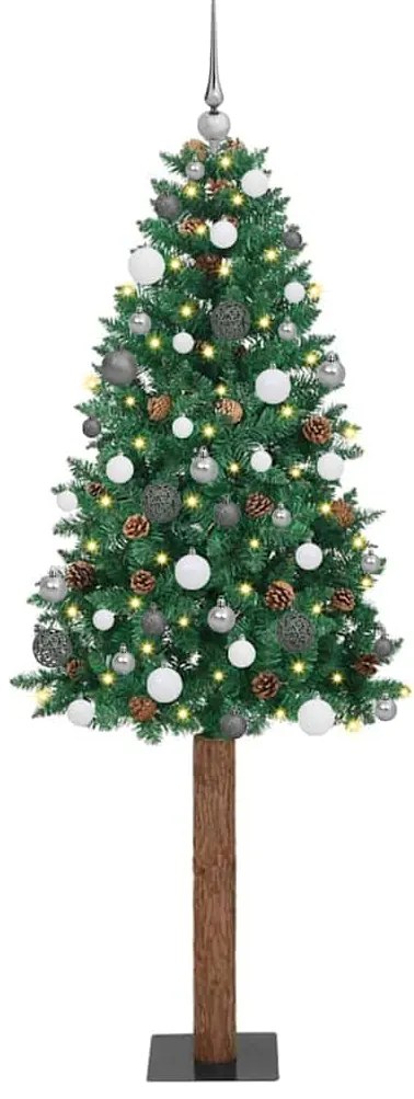 vidaXL Árvore de Natal Slim Verde 77 x 77 x 210 cm PVC