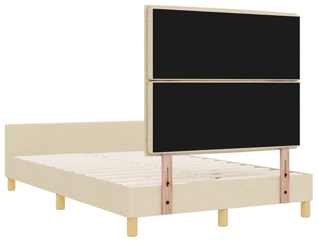 Cama vidaXL Creme 120x200 cm Tecido
