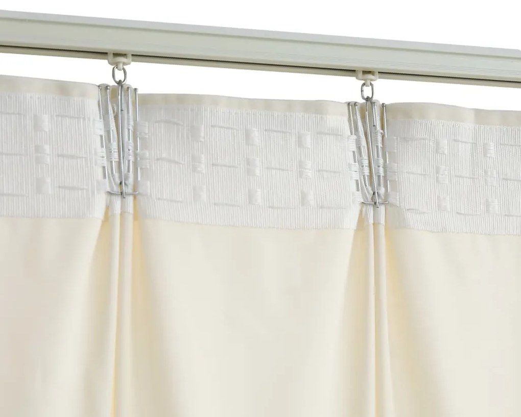 Cortinas blackout com ganchos 2 pcs 140x175 cm veludo cor creme