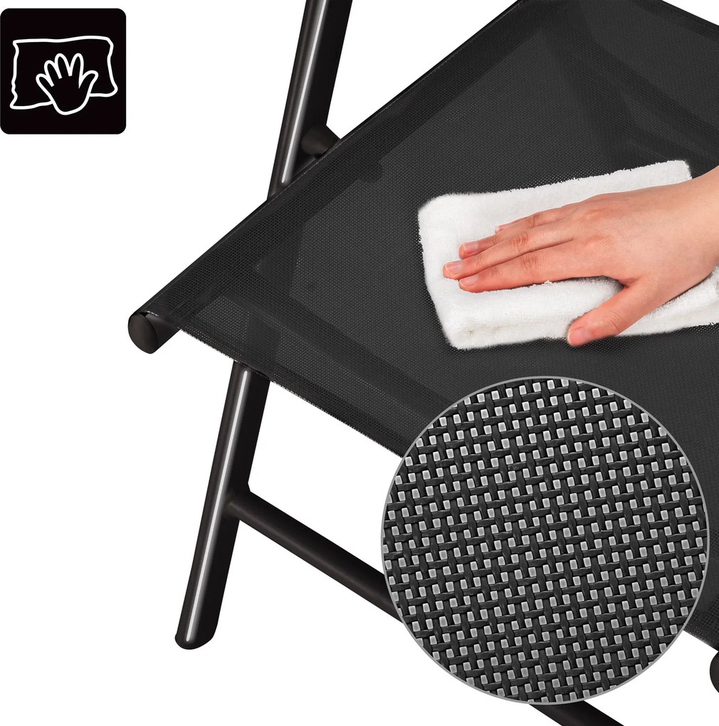 Conjunto de 2 cadeiras de jardim Bern, 65 x 55 x 110 cm preto/antracite