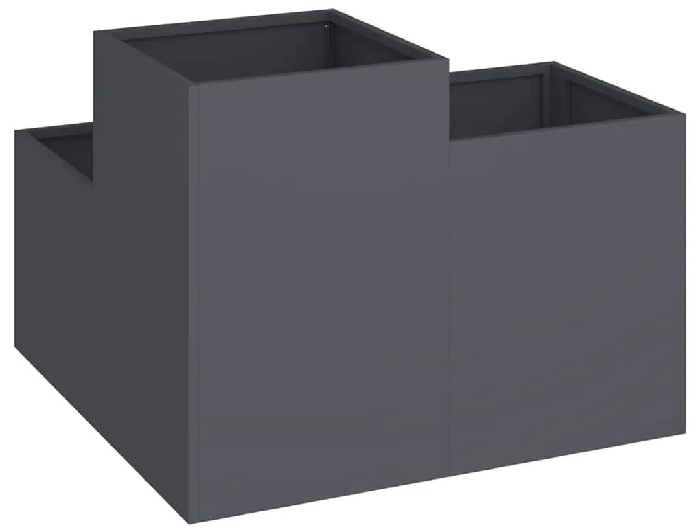 Jardineira vidaXL 80x80x60 cm Aço Antracite