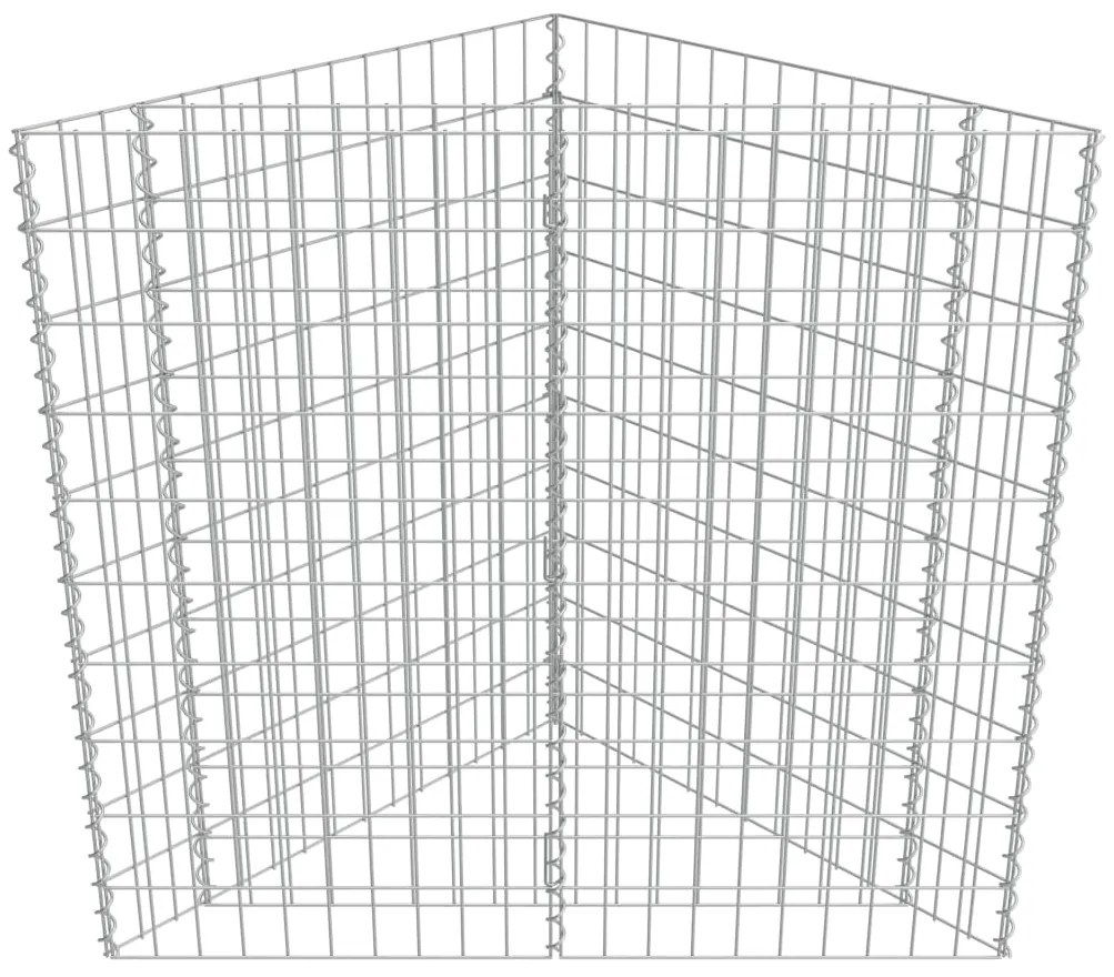 Canteiro elevado/cesto gabião 75x75x50 cm aço galvanizado