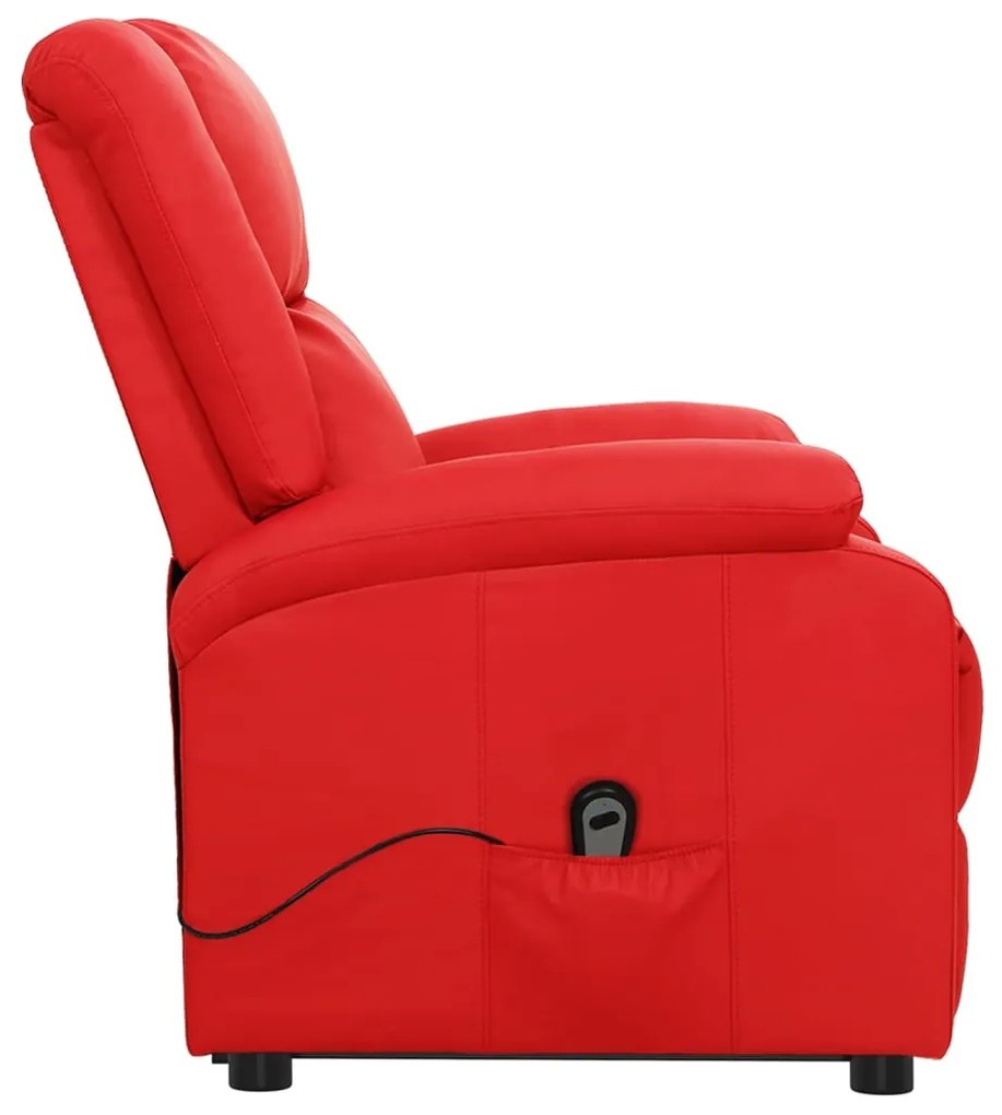 Poltrona elevatória couro artificial vermelho