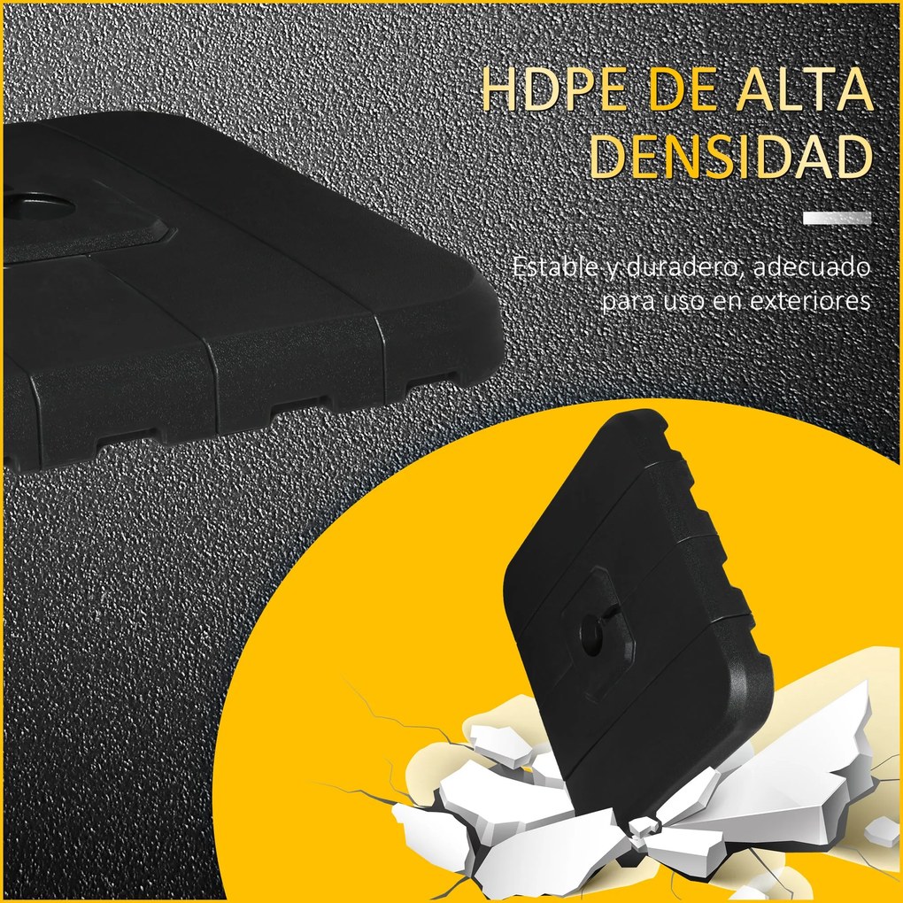 Base para Chapéu de Sol de 4 Peças Recarregável com Água 90kg Areia 13