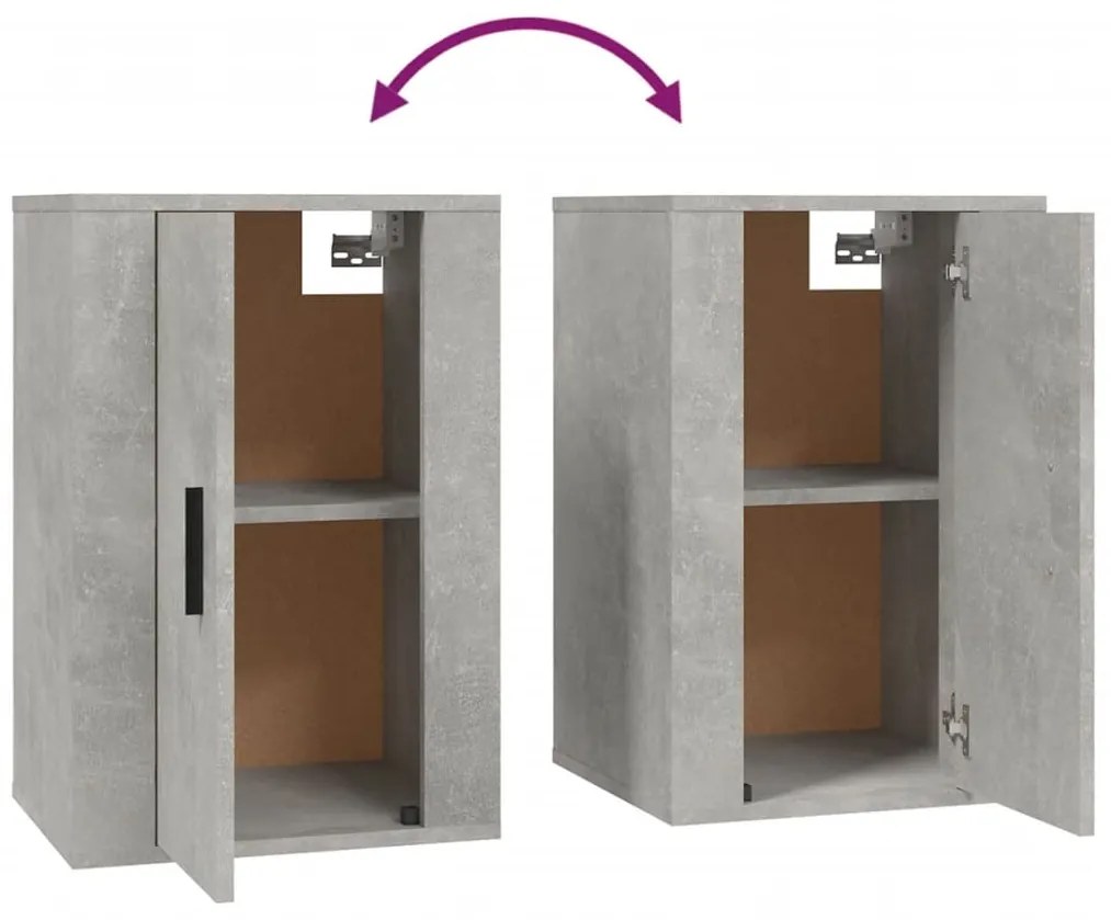 Móveis de TV de parede 2 pcs 40x34,5x60 cm cinzento-cimento