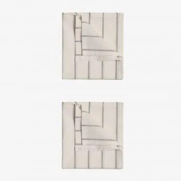 Conjunto De 2 Guardanapos De Linho E Algodão Yersek Branco Quebrado - Sklum