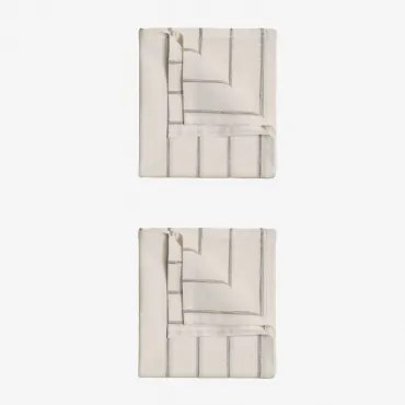 Pack De 2 Guardanapos Em Linho E Algodão Yersek Branco Quebrado - Sklum