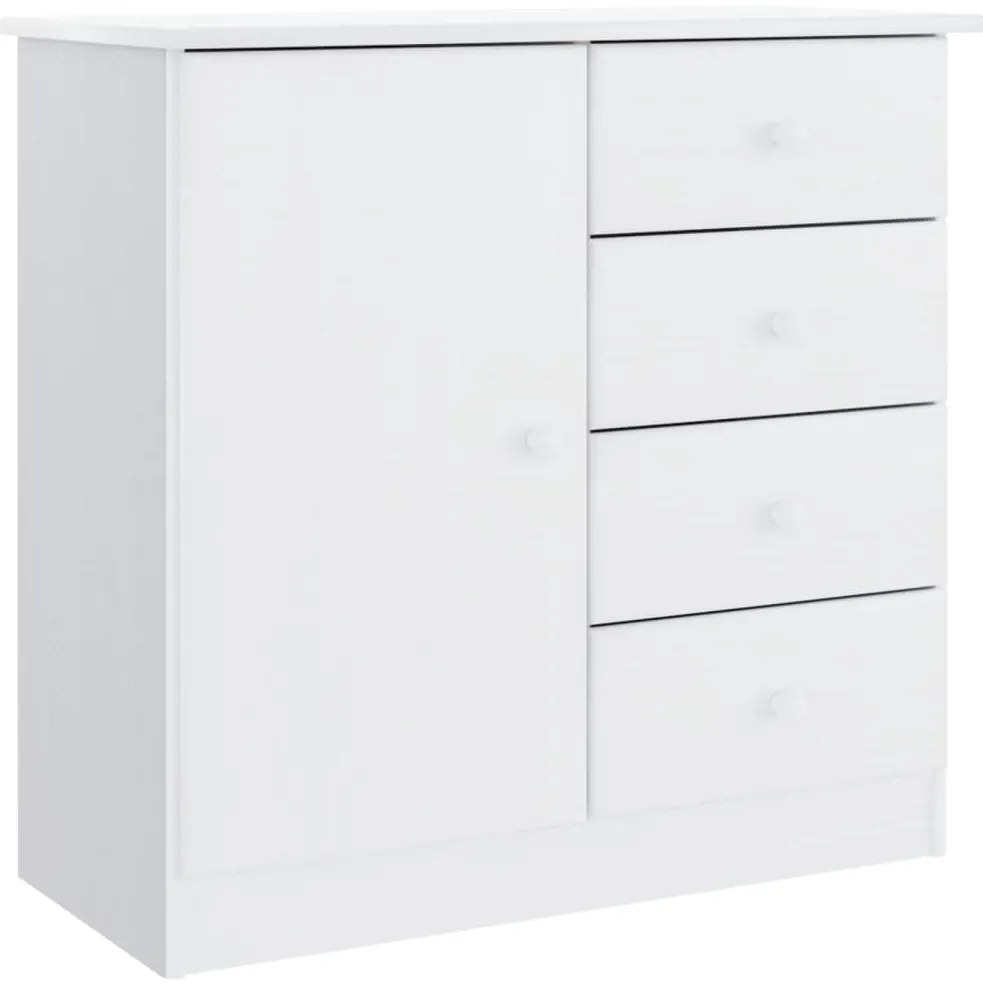 Aparador alto ALTA 77x35x165 cm madeira de pinho maciça branco