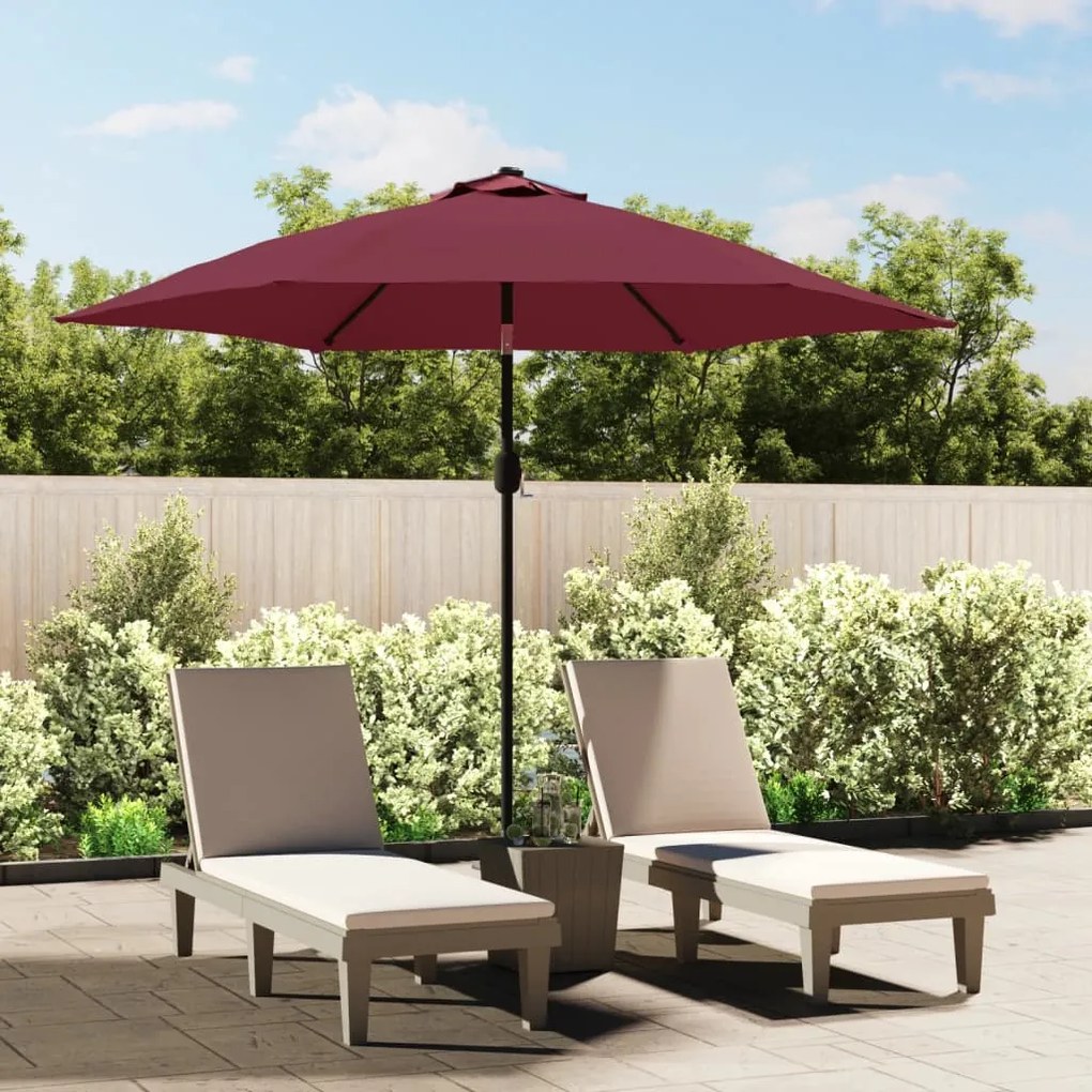 vidaXL Tecido de substituição p/ guarda-sol exterior 300 cm bordô