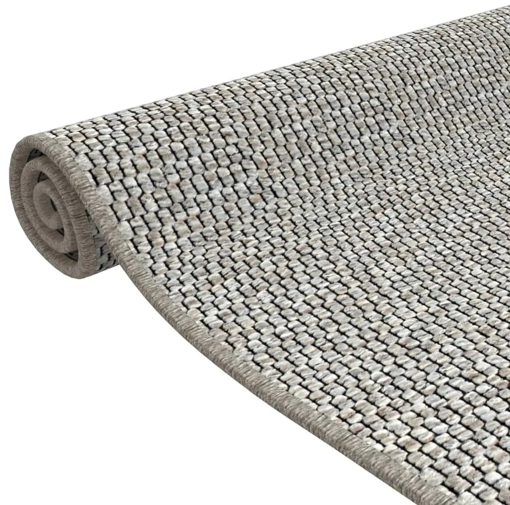 Tapete/passadeira 50x100 cm aspeto sisal cinzento-acastanhado