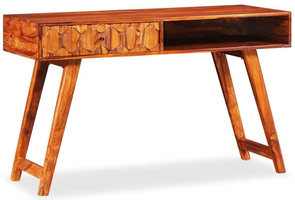 Secretária em madeira de acácia maciça 118x50x76 cm