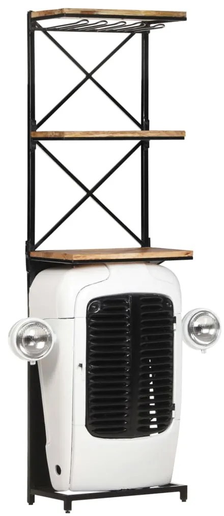 Garrafeira trator 49x31x172 cm madeira mangueira áspera branco