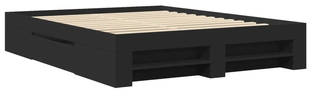 Estrutura de cama 150x200 cm derivados de madeira preto