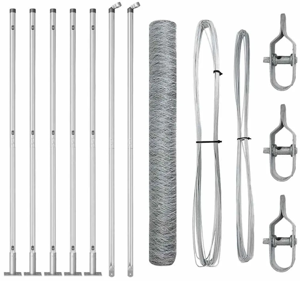 Cerca Hexagonal vidaXL 0,8x10 m Aço Galvanizado