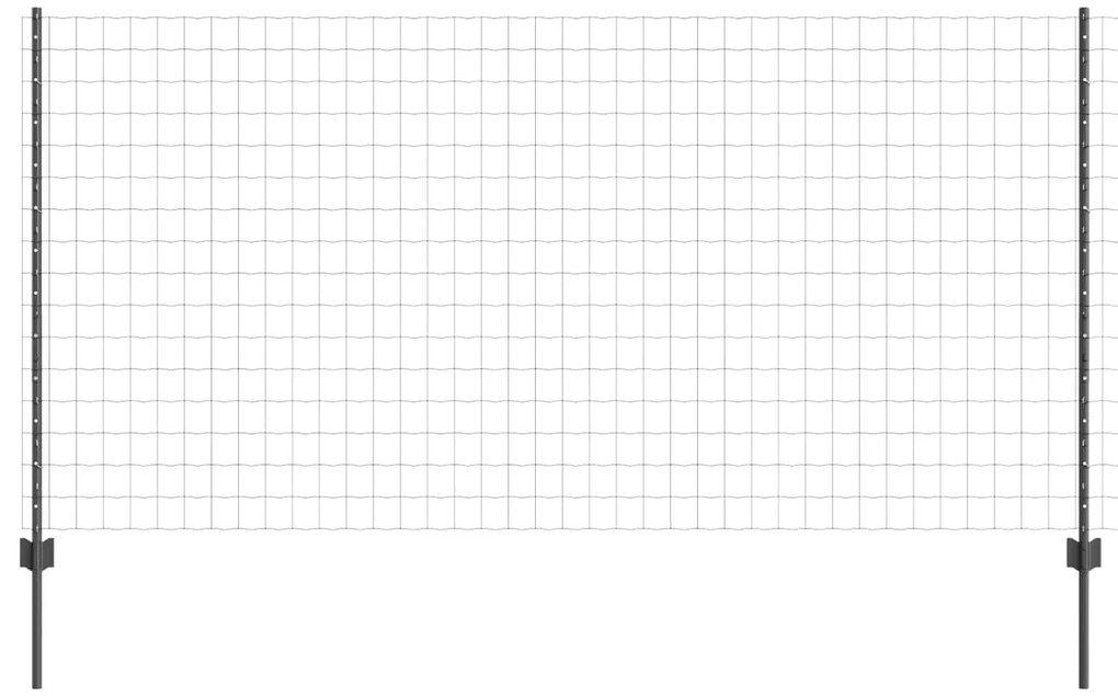 vidaXL Cerca e Poste Cinzeto 1,2 x 25 m Aço