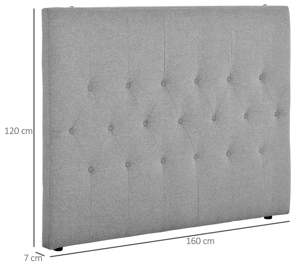 Cabeceira de Cama 160cm Cabeceira de Cama Estofada em Linho e Acolchoa