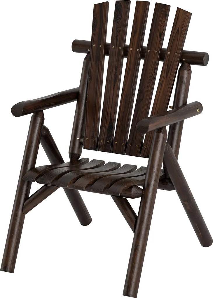 Cadeira de Jardim Individual, 80 x 66 x 107 cm, Encosto Alto, Castanho
