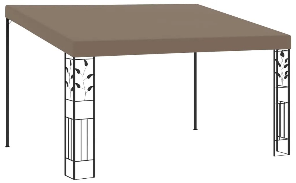 vidaXL Gazebo de parede 4x3x2,5 m cinzento-acastanhado