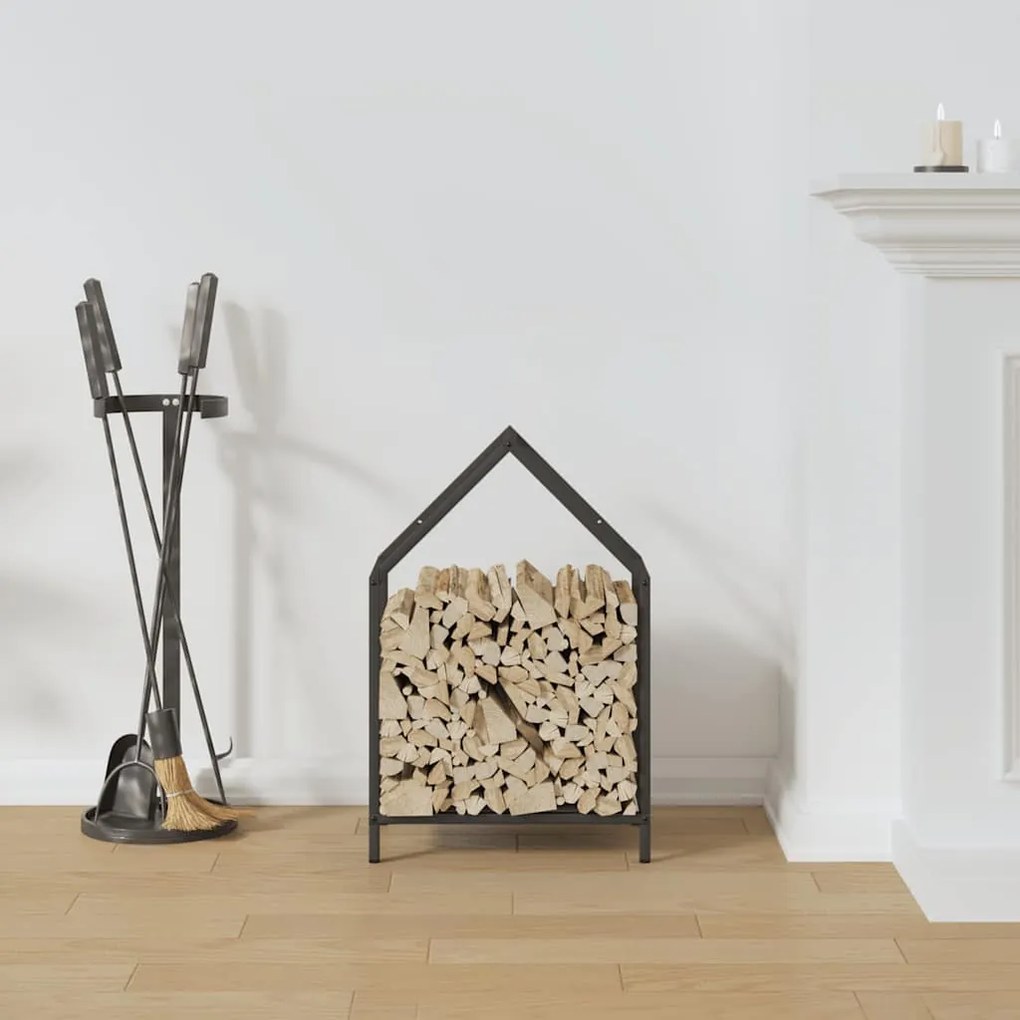 Suporte para lenha 40x25x60 cm aço laminado a frio preto