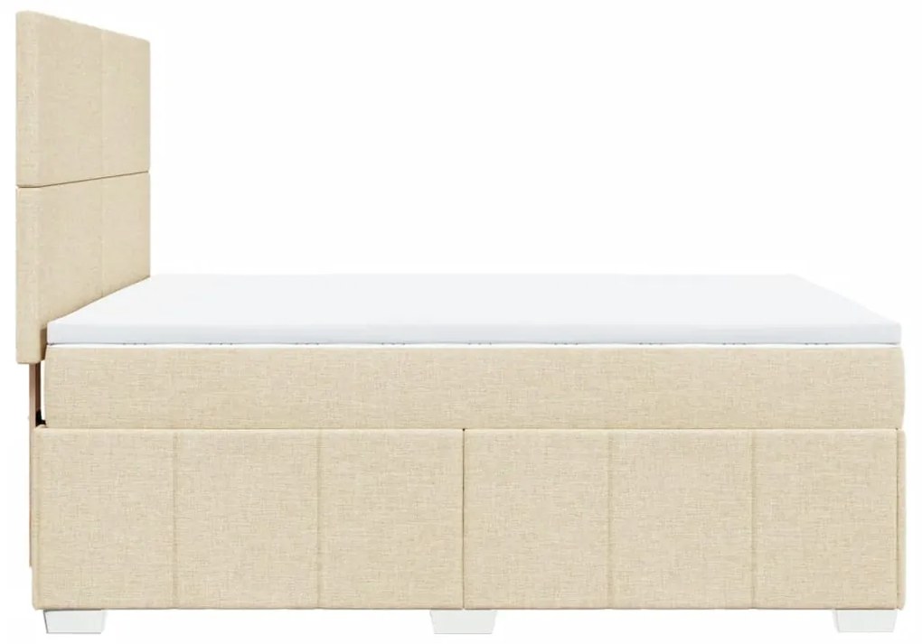 Cama com molas/colchão 140x190 cm tecido cor creme