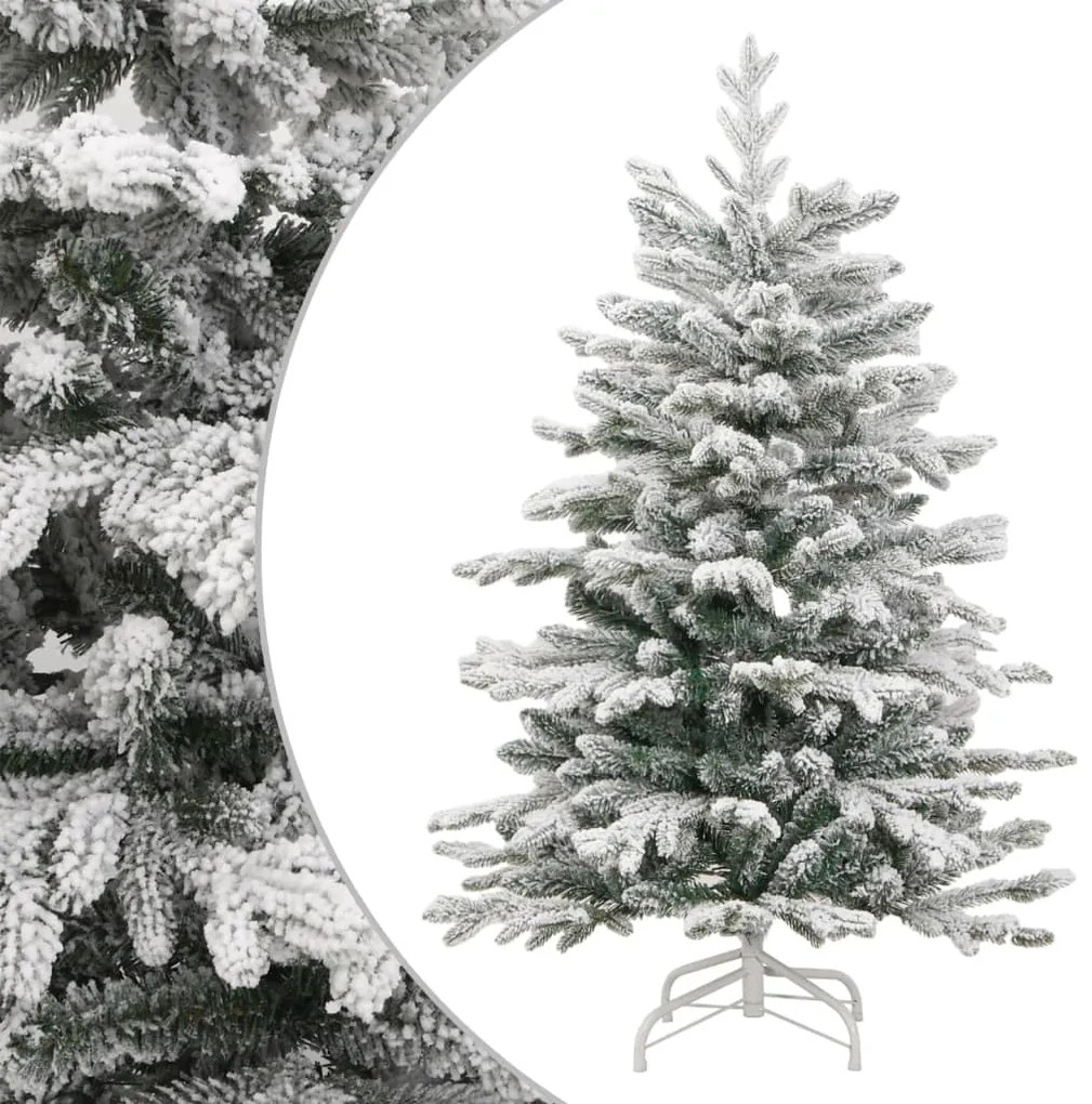 vidaXL Árvore de Natal artificial articulada c/ flocos de neve 180 cm