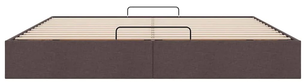 Estrutura de cama otomana sem colchão 160x200cm castanho-escuro