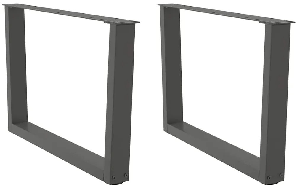 vidaXL Pés para mesa de centro em V, 2 peças, antracite, 70x (42-43,3) cm, aço