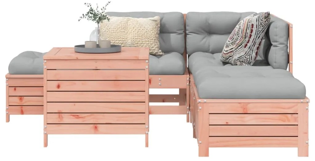 6 pcs conj. sofás jardim madeira abeto-de-douglas